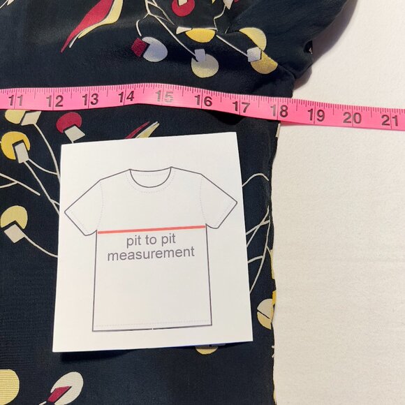 What Goes Around Comes Around 100% Silk Bow Blouse | Vintage 80s Art Deco size M - Picture 9 of 12